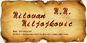 Milovan Miljojković vizit kartica